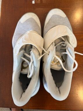 Nike White and Light Gray Athletic Slip-On Sneakers